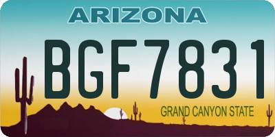 AZ license plate BGF7831