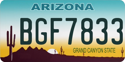 AZ license plate BGF7833