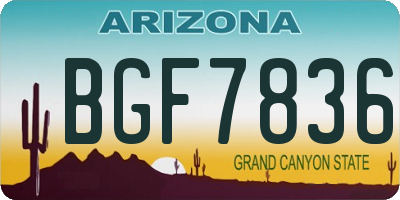 AZ license plate BGF7836