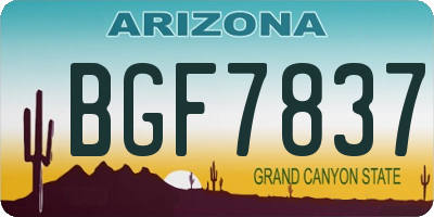 AZ license plate BGF7837