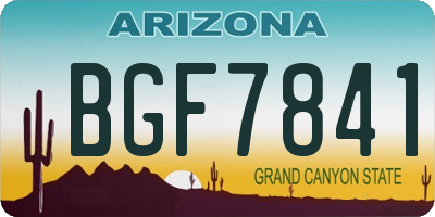 AZ license plate BGF7841