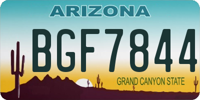 AZ license plate BGF7844