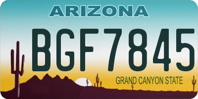 AZ license plate BGF7845