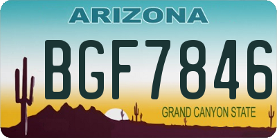 AZ license plate BGF7846