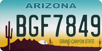 AZ license plate BGF7849