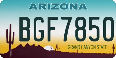 AZ license plate BGF7850