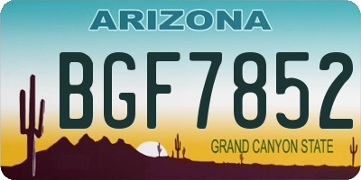 AZ license plate BGF7852