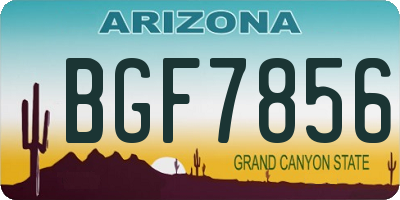 AZ license plate BGF7856