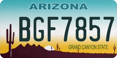 AZ license plate BGF7857