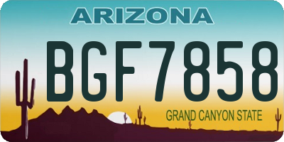 AZ license plate BGF7858