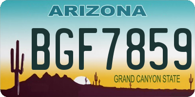 AZ license plate BGF7859