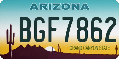 AZ license plate BGF7862