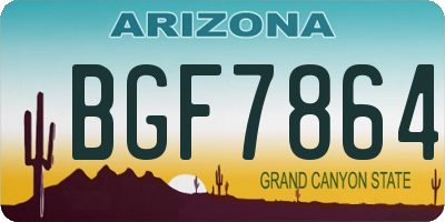 AZ license plate BGF7864