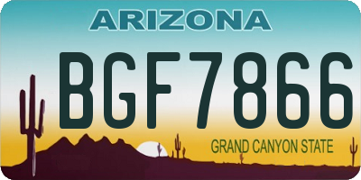 AZ license plate BGF7866