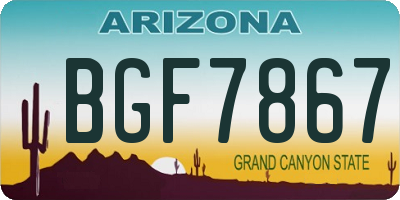 AZ license plate BGF7867