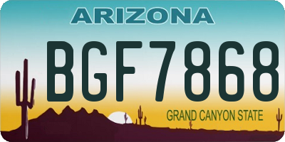 AZ license plate BGF7868