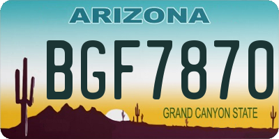 AZ license plate BGF7870