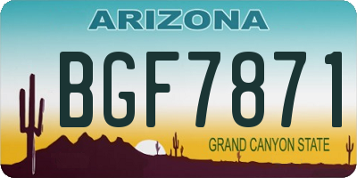AZ license plate BGF7871