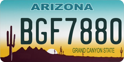 AZ license plate BGF7880