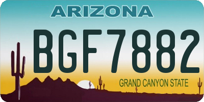 AZ license plate BGF7882