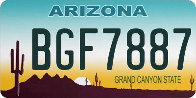 AZ license plate BGF7887