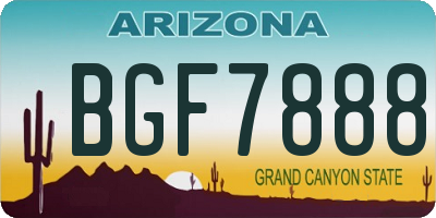 AZ license plate BGF7888