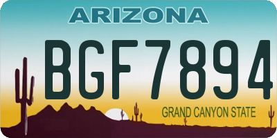 AZ license plate BGF7894