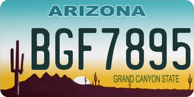 AZ license plate BGF7895
