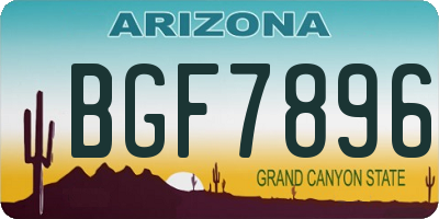 AZ license plate BGF7896