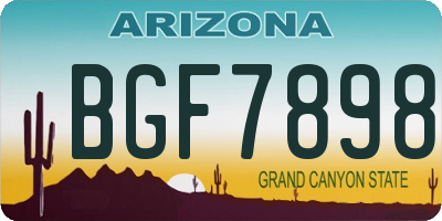 AZ license plate BGF7898