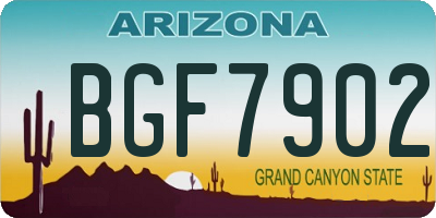 AZ license plate BGF7902