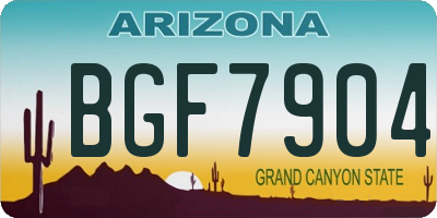AZ license plate BGF7904