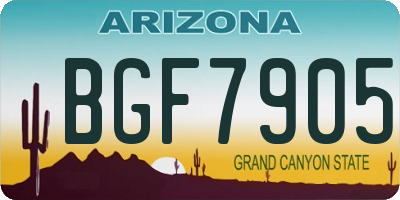 AZ license plate BGF7905