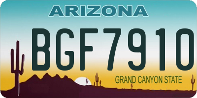 AZ license plate BGF7910