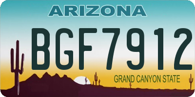 AZ license plate BGF7912