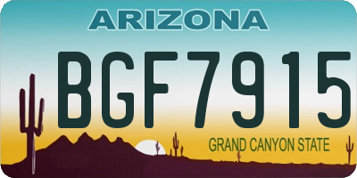 AZ license plate BGF7915