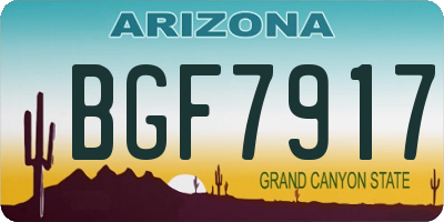 AZ license plate BGF7917