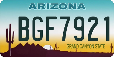AZ license plate BGF7921