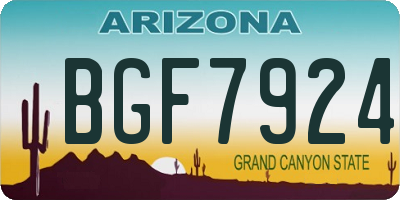 AZ license plate BGF7924