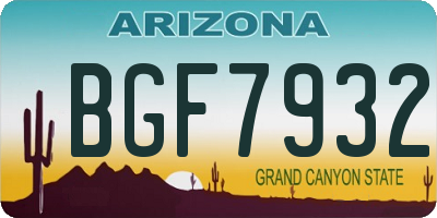 AZ license plate BGF7932