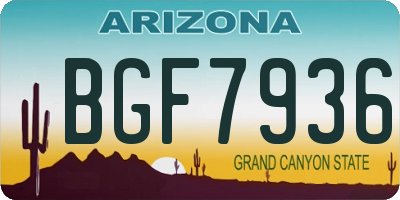 AZ license plate BGF7936