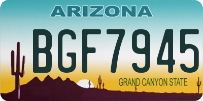 AZ license plate BGF7945