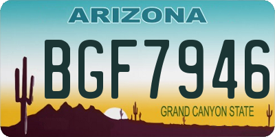 AZ license plate BGF7946