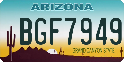AZ license plate BGF7949