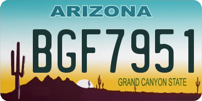 AZ license plate BGF7951