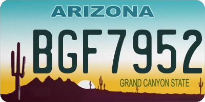 AZ license plate BGF7952