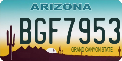 AZ license plate BGF7953