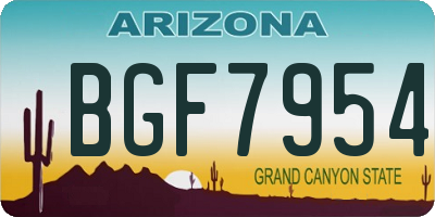 AZ license plate BGF7954