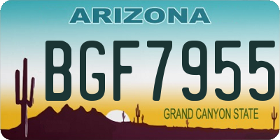 AZ license plate BGF7955