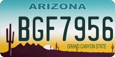 AZ license plate BGF7956